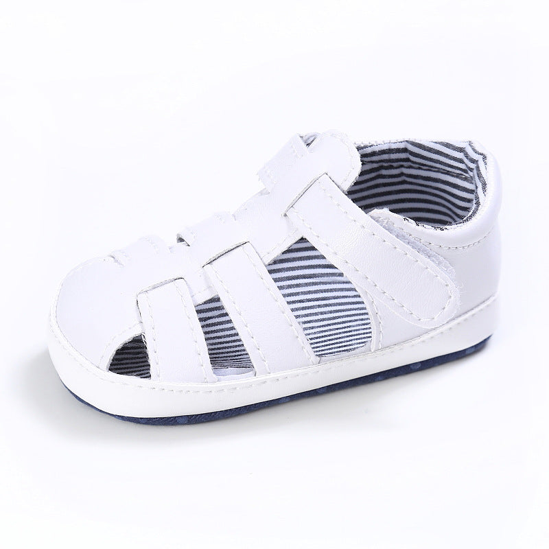 Baby Solid Color Soft-soled Hollow Toddler Sandals Summer Newborn 0-18M Infant Baby Girls Boys Shoes Solid Non-slip Shoes