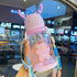 600ML Water Bottle Kids Drinking Cup Deer Antler Creative Cartoon Feeding Cup With Straw Leak Proof Water Bottle Outdoor Cartoon Horn Shaped Water Bottle With Straw And Handle Holder Removable Water Bottle For Easy Cleaning