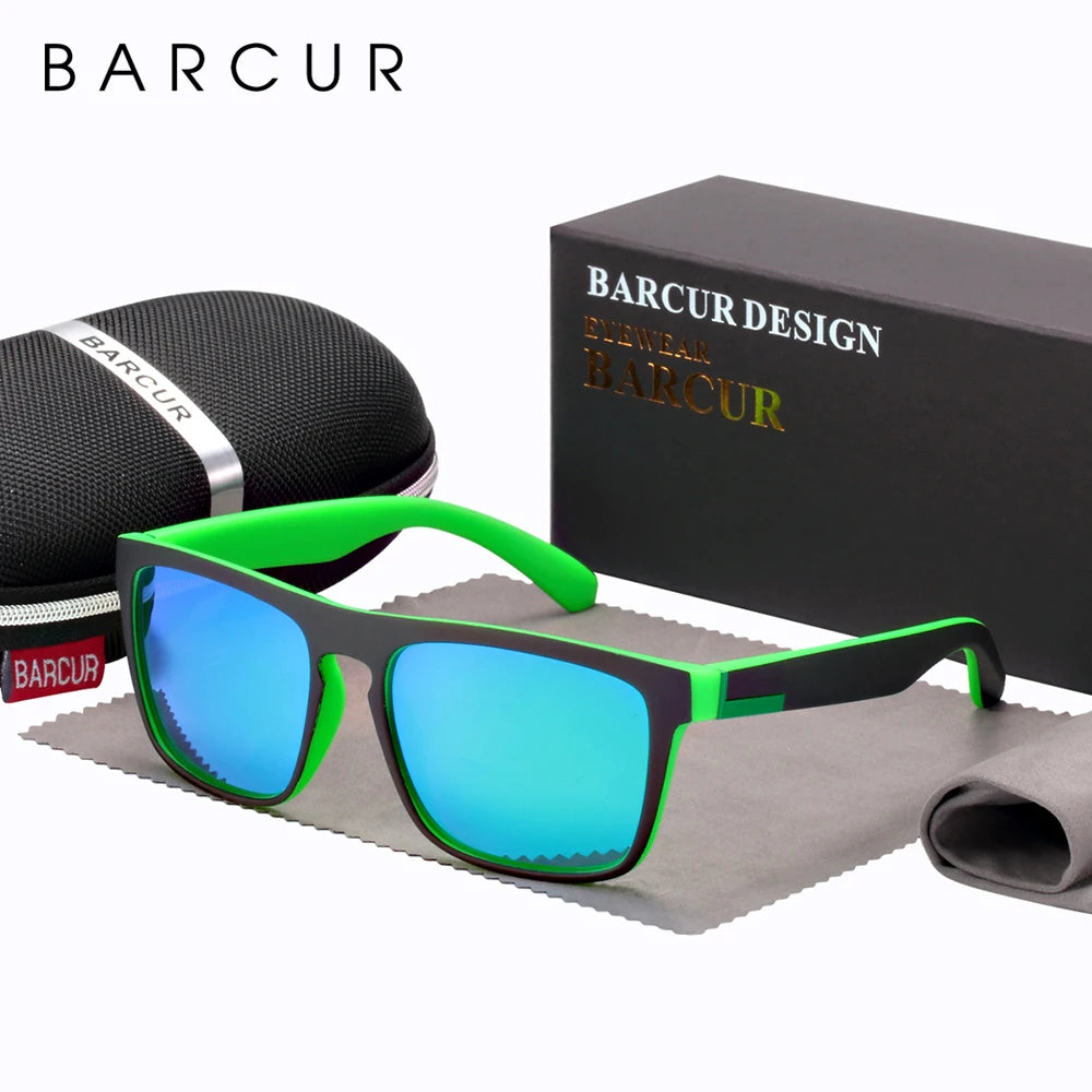 BARCUR Men's Polarized Driving Sunglasses – UV400 Protection Lightweight TR90 Frame Anti-Glare Lens Stylish Oculos de Sol Summer Sunglasses
