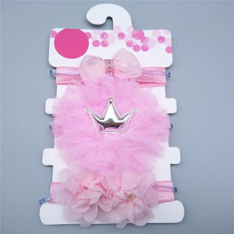 Luxury Modern Baby Headband Crown Flower Bows Hairband Baby Girl Headbands Newborn Hair Accessories Elastic Baby Hair Band
