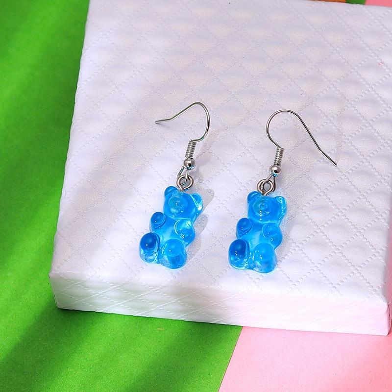 Modern Trend Drop Earrings Elegant Creative Cute Mini Gummy Bear Earrings For Women In Cartoon Design