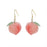 Modern New Arrival Korean Acrylic Trendy Elegant Pink Peach Drop Luxury Earrings For Women Cute Sweet Jewelry