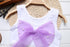 Luxury Summer Fashion Purple Stripe Round Neck Sleeveless Chiffon Dresses for baby Girls With Big Bow