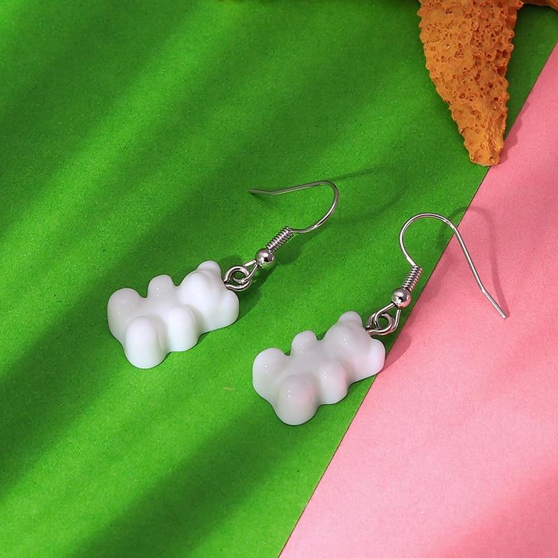 Modern Trend Drop Earrings Elegant Creative Cute Mini Gummy Bear Earrings For Women In Cartoon Design