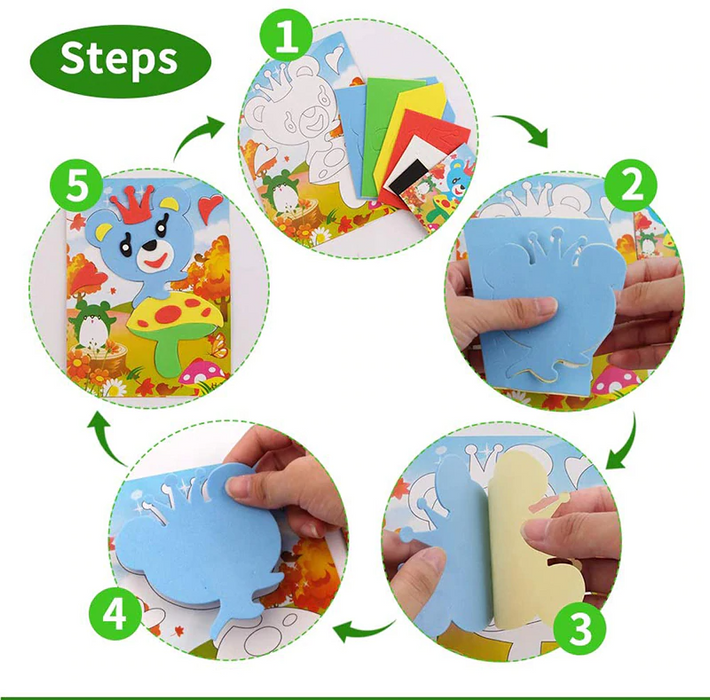 10 designs/lot  Cartoon 3D EVA Foam Sticker Puzzle Series Kids Multi-patterns Styles Toys for Children Birthday Gift