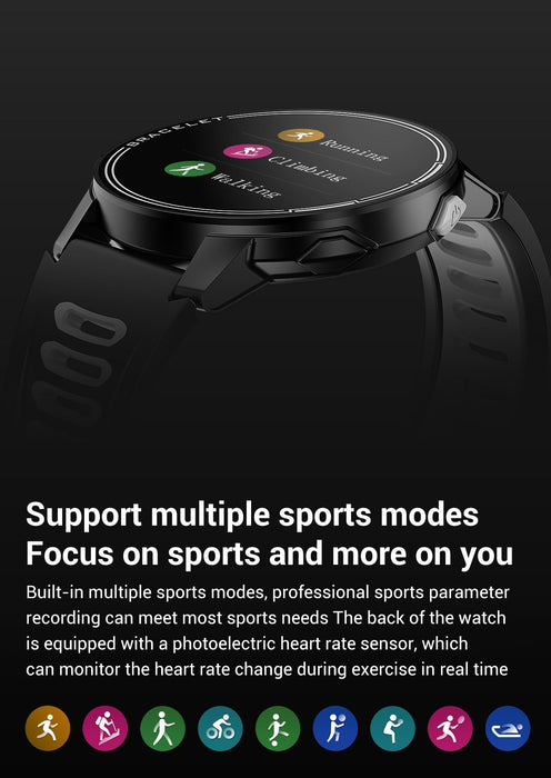 New Proffesional Smart Watch With IP68 Waterproof Protection  Sport Men Women Bluetooth Smartwatch Fitness Tracker Heart Rate Monitor For Android IOS