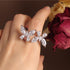 Fashion Jewelry Opening High-Grade  Zircon Butterfly Ring Luxury Shiny Cocktail Party Ring For Women