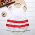 Luxury Summer Fashion Purple Stripe Round Neck Sleeveless Chiffon Dresses for baby Girls With Big Bow