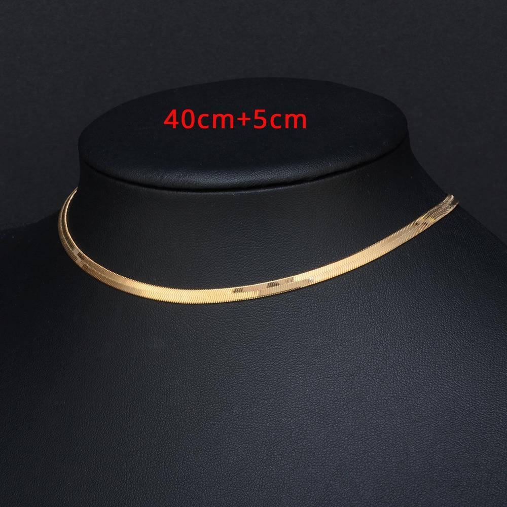 Elegant High Quality Clavicle Blade Modern Statement Luxury For Women Gold Silver Color Stainless Steel Snake Choker Necklace Chain