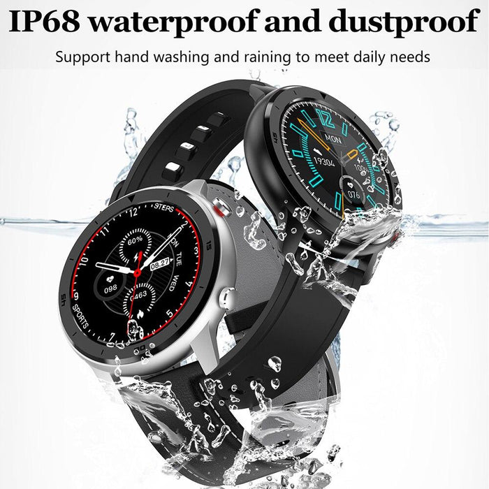 Modern Full Round Touch Display Smart Watch for Men In Business Luxury Style With IP68 Waterproof Protection and Heart Rate Blood Pressure Monitor 5 Days Standby Smartwatch