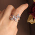 Fashion Jewelry Opening High-Grade  Zircon Butterfly Ring Luxury Shiny Cocktail Party Ring For Women