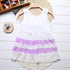Luxury Summer Fashion Purple Stripe Round Neck Sleeveless Chiffon Dresses for baby Girls With Big Bow
