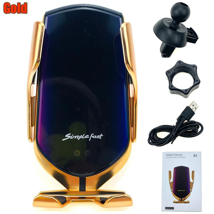 Automatic Luxury Modern Car Wireless Charger Infrared Induction Wireless Charger For Phones Sliver/Gold