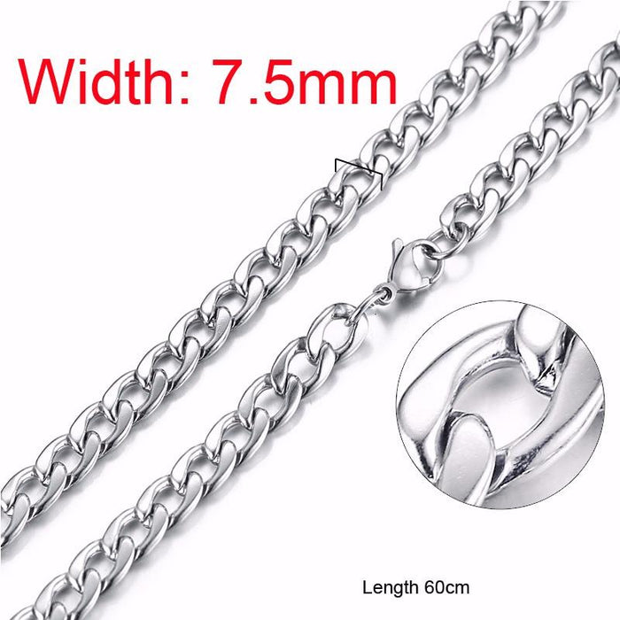 Amazing Silver Square Box Link And Modern Ingot Chain Elegant Necklace Luxury For Men Stainless Steel Choker