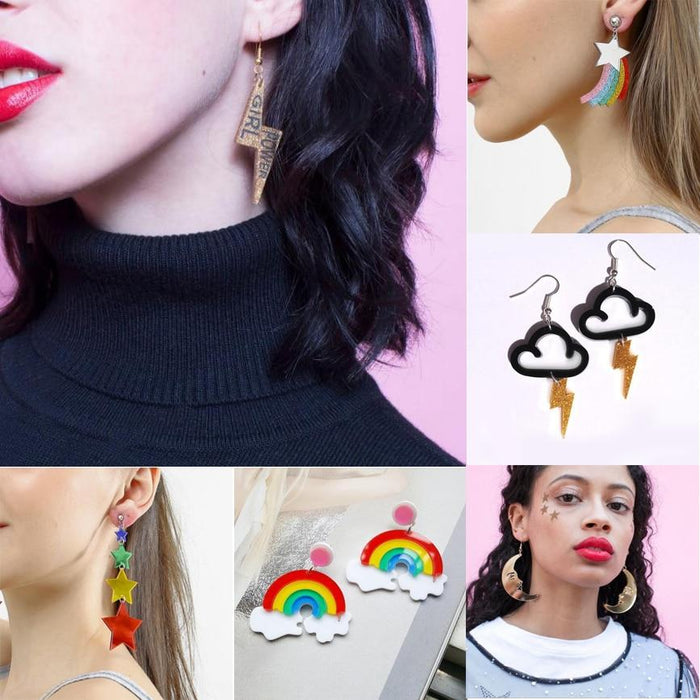 New Earrings For Women Luxury Kelly Earrings Fashion Eardrop Trendy Rainbow Stars Lightning Modern