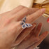 Fashion Jewelry Opening High-Grade  Zircon Butterfly Ring Luxury Shiny Cocktail Party Ring For Women