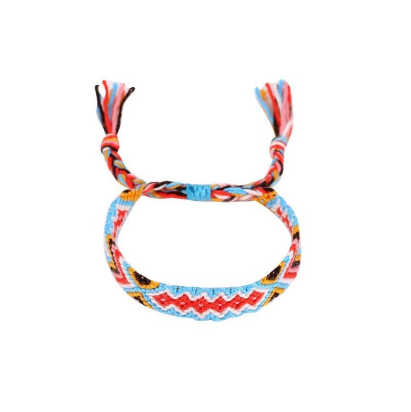 Handmade colorful Bohemian Thread Bracelet Retro Handmade Boho Multicolor String Cord Woven Braided Hippie Friendship Bracelets For Women and Men