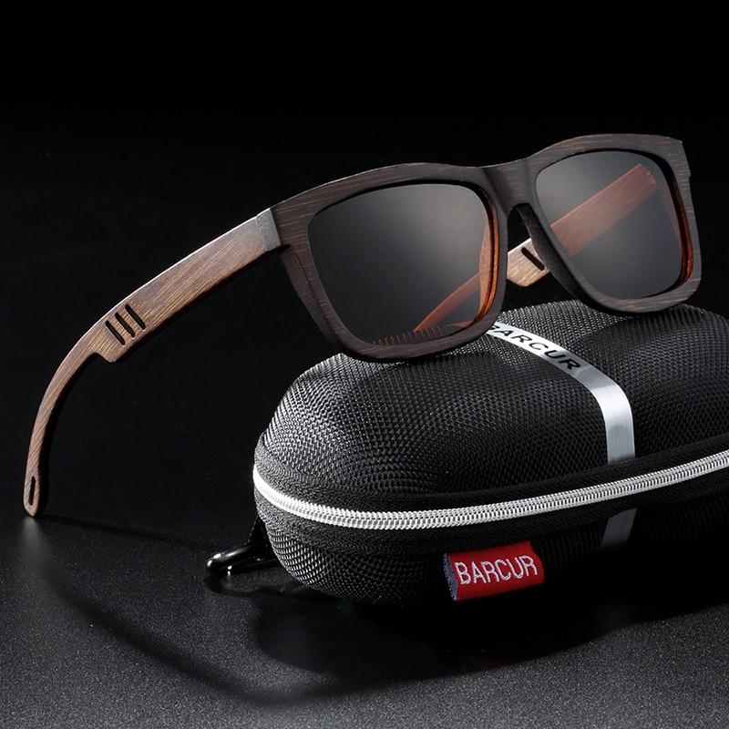 New Elegant Square Sunglasses Bamboo Brown Wood Sun glasses Polarized Vintage For Women and Men With UV400 Protection