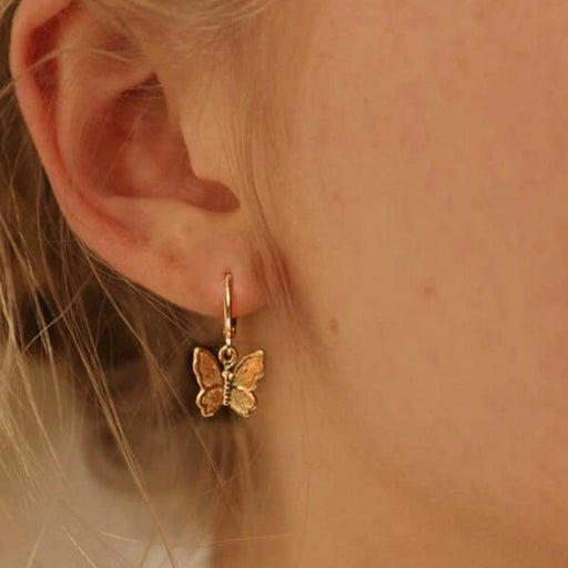 Fashion Bohemian punk Earrings Jewelry gold & silver color butterfly shape Stud Earrings