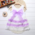 Luxury Summer Fashion Purple Stripe Round Neck Sleeveless Chiffon Dresses for baby Girls With Big Bow