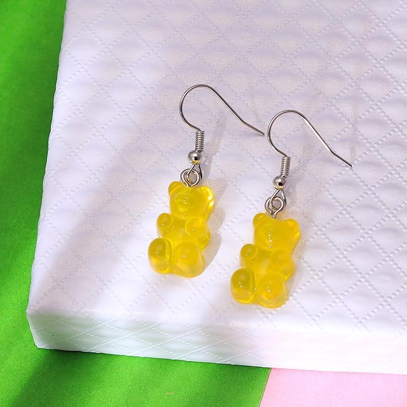 Modern Trend Drop Earrings Elegant Creative Cute Mini Gummy Bear Earrings For Women In Cartoon Design