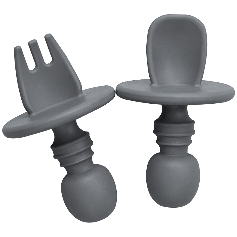 Big Baby Feeding Unique Spoon And Fork Set  Soft Silicone Feeding  Flatware  Safe Training Spoon For Baby Girls And Boys