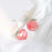 Modern New Arrival Korean Acrylic Trendy Elegant Pink Peach Drop Luxury Earrings For Women Cute Sweet Jewelry