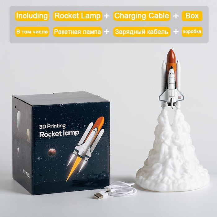 Kids Popular Space Shuttle Lamp and Moon lamps In Night Light By 3D Print For Space Lovers Rocket Lamp