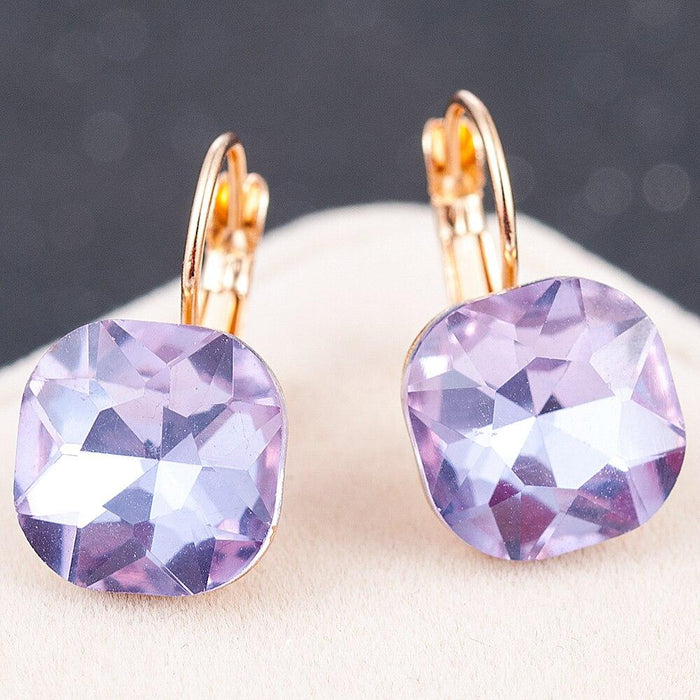 New Fashion Gold Color Earring For Women Elegant Crystal Cubic Zircon Stud Perfect Stone Minimalist Earrings