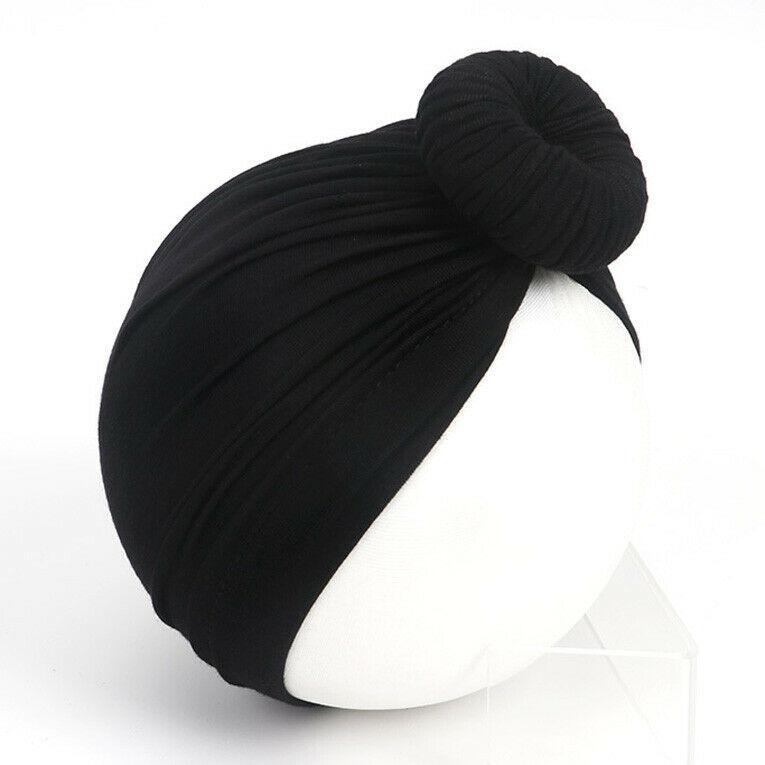 Newborn Toddler Kids Turban Cotton Beanie Hat Winter Cap Knot Solid Soft Sleeping Caps For Kids