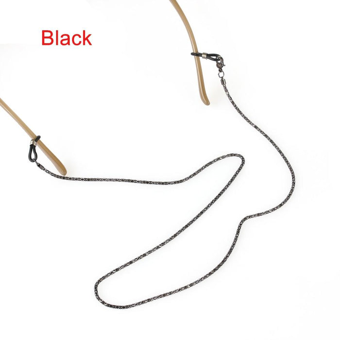 Crystal Glasses Neck Strap Chain Acrylic Crystal Black Beads Eyeglasses Necklace Metal Sunglasses Cord