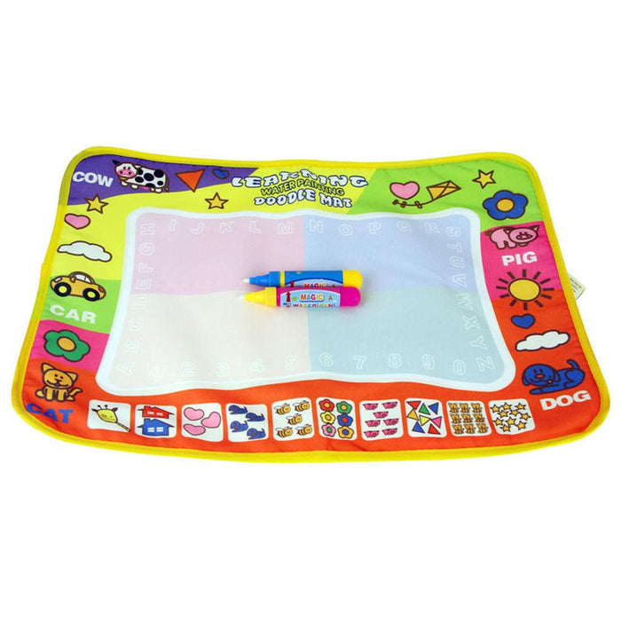 1-6 Years Children Kids Baby Drawing  Educational Water Mat Drawing Painting Toddler Board/ Charpet With Magic Water Pen Gift 45.5 X 29cm (White)