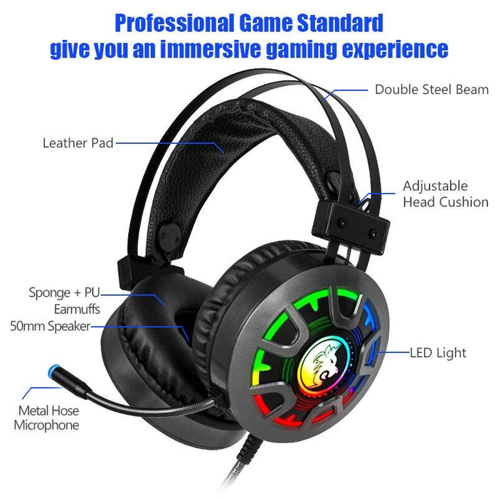 Luxury Gaming Headset with Microphone 3.5mm  Wired Earphone  Surround Sound Game Headphone for PC Gamer Computer Laptop Xbox