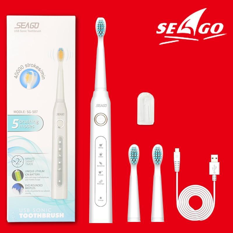 Electric Vibration Toothbrush Sonic Rechargeable Smart Chip Teethbrush Head Replaceable Whitening Healthy Best Gift For Adults And Kids