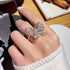 Fashion Jewelry Opening High-Grade  Zircon Butterfly Ring Luxury Shiny Cocktail Party Ring For Women