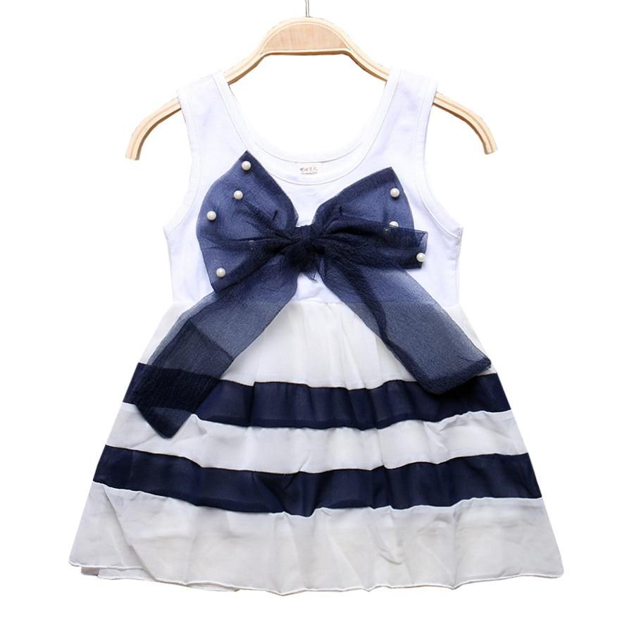 Luxury Summer Fashion Purple Stripe Round Neck Sleeveless Chiffon Dresses for baby Girls With Big Bow