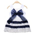 Luxury Summer Fashion Purple Stripe Round Neck Sleeveless Chiffon Dresses for baby Girls With Big Bow