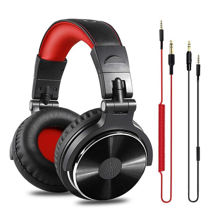 STEVVEX Wired Professional Studio Pro DJ Headphones With Microphone Over Ear HiFi Monitor Music Headset Earphone For Phone PC