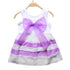 Luxury Summer Fashion Purple Stripe Round Neck Sleeveless Chiffon Dresses for baby Girls With Big Bow