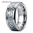 Men and Women Elegant Tungsten Luxury Wedding Band With Mechanical Gear Wheel And Light Blue Carbon Fiber