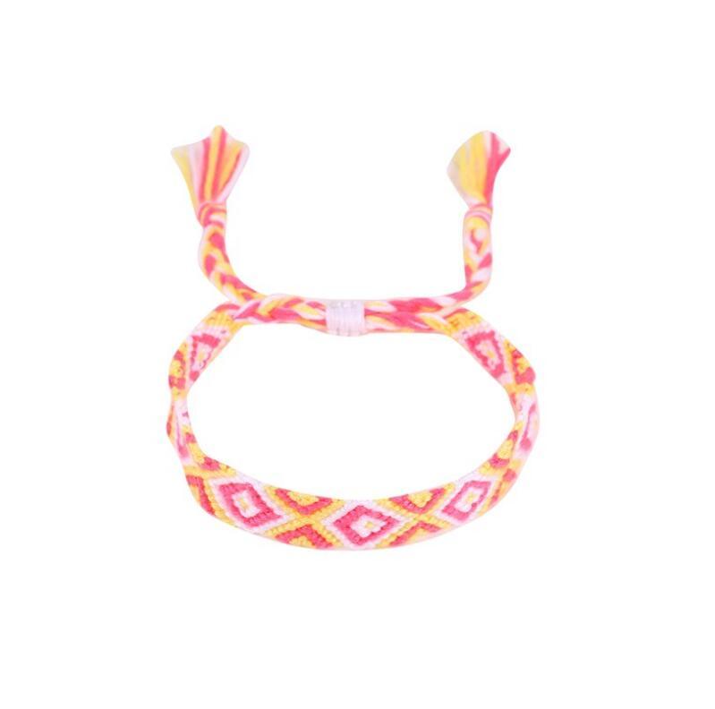 Handmade colorful Bohemian Thread Bracelet Retro Handmade Boho Multicolor String Cord Woven Braided Hippie Friendship Bracelets For Women and Men