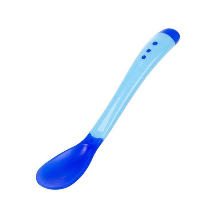 1 Set Children Kids Tableware Temperature Silicone Soft  Spoon Fork Cutlery Feeding Dish Infant Boys and Girls Unique Baby Feeding Tool