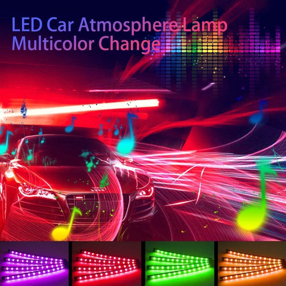 Lights LED Car Strip Lights with Two-Line Waterproof Design RGB LED Strip Light With USB Wireless Remote Music Control Multiple Modes For Auto Car
