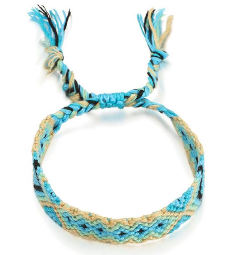 Handmade colorful Bohemian Thread Bracelet Retro Handmade Boho Multicolor String Cord Woven Braided Hippie Friendship Bracelets For Women and Men