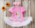 Pink Baby Luxury Bodysuit Infant Girls Princess Puffy Dress Baby Gown Party Wedding Excellent Girls Gift