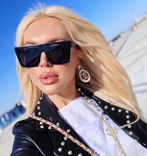 Elegant Lady Big frame Square Oversized Polarized Luxury Woman Sunglasses With UV400 Protection for Sun