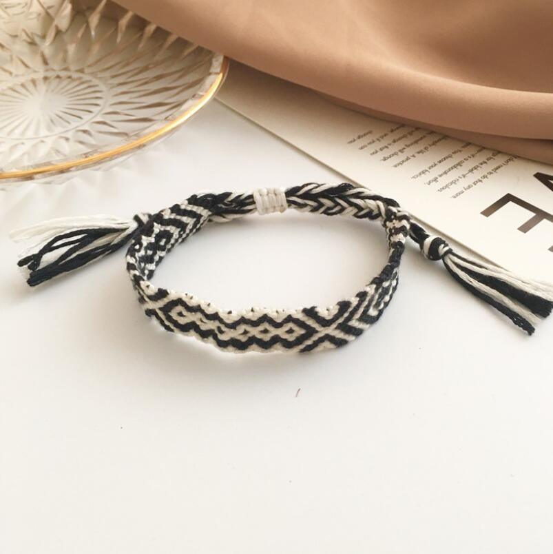 Handmade colorful Bohemian Thread Bracelet Retro Handmade Boho Multicolor String Cord Woven Braided Hippie Friendship Bracelets For Women and Men