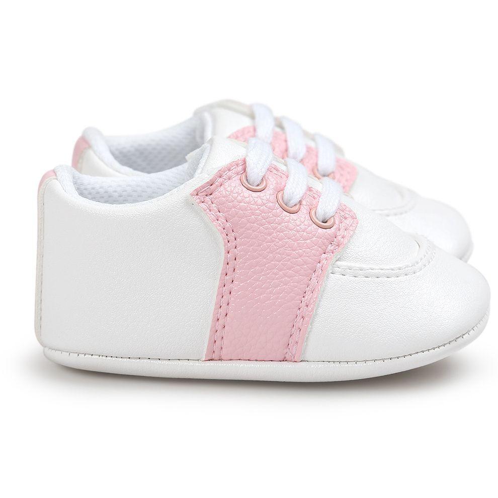 Newborn Shoes Star First Walkers Kids Toddlers Lace Up PU Leather Soft Soles Sneakers 0-18 Months