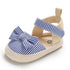 Newborn Infant Baby Summer Shoes Soft Crib Shoes Infants Anti-slip  Striped Bowknot Pre Walker Sandals