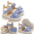 Newborn Infant Baby Summer Shoes Soft Crib Shoes Infants Anti-slip  Striped Bowknot Pre Walker Sandals
